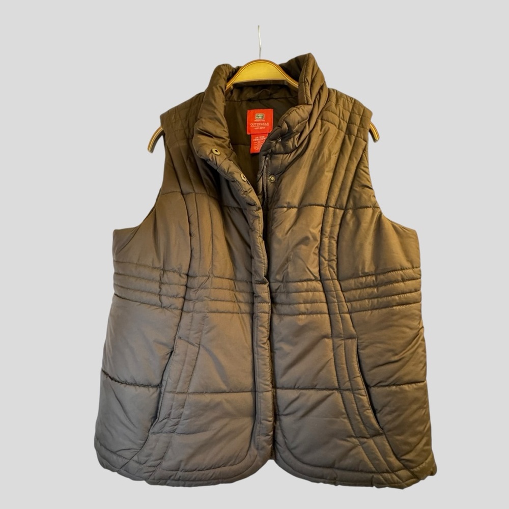 Faded Glory Women’s Vest Size 2X Brown Quilted